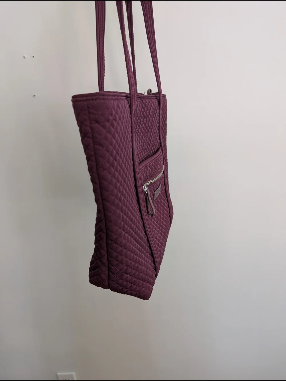 Quilted Vera Bradley Tote Bag in Deep Plum